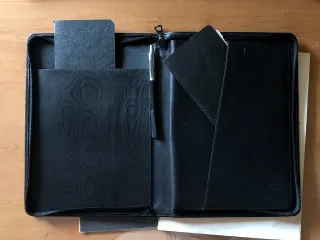 Astuccio portadocumenti vintage nero Made in Italy