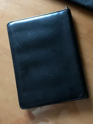 Astuccio portadocumenti vintage nero Made in Italy