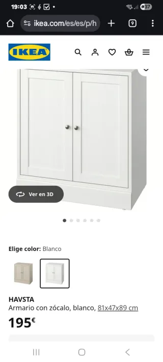 Armario blanco de salón