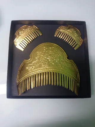 Juego Peinetas Fallera Niña Oro