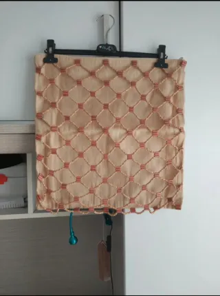 2 Federe beige con trama a rombi