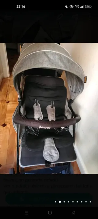 Carrito gemelar plegable