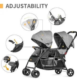 Carrito gemelar plegable