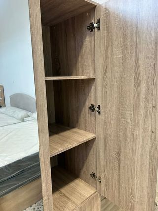 Armario 3 puertas madera y cristal