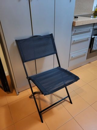 Silla plegable gris antracita