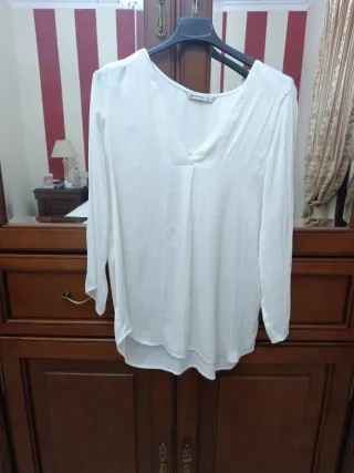 Camisa Stradivarius Blanca Talla L