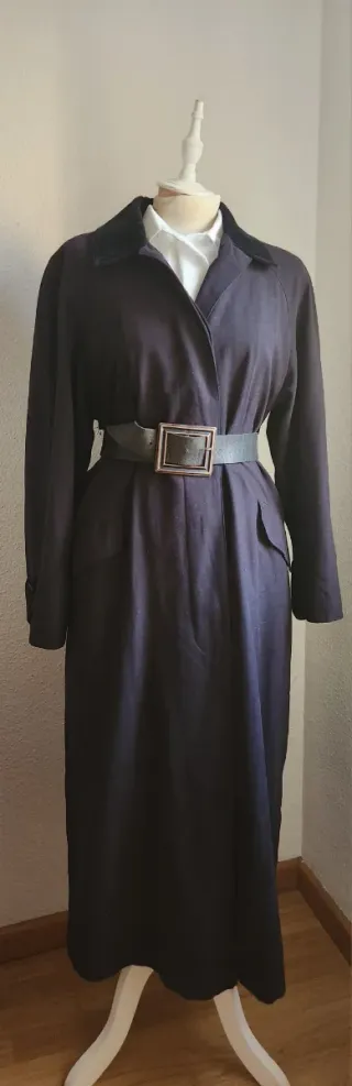 Gabardina Vintage Negra/Azul