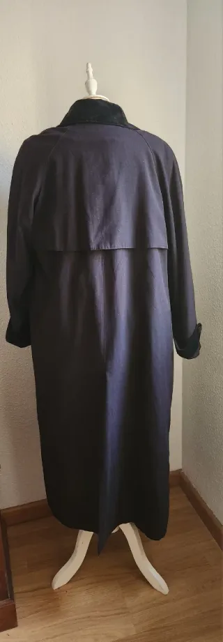 Gabardina Vintage Negra/Azul