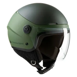 casco moto jet tucano pop verde mate