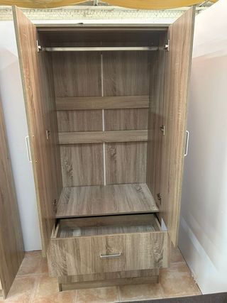 Armario 2 puertas con espejo y cajones