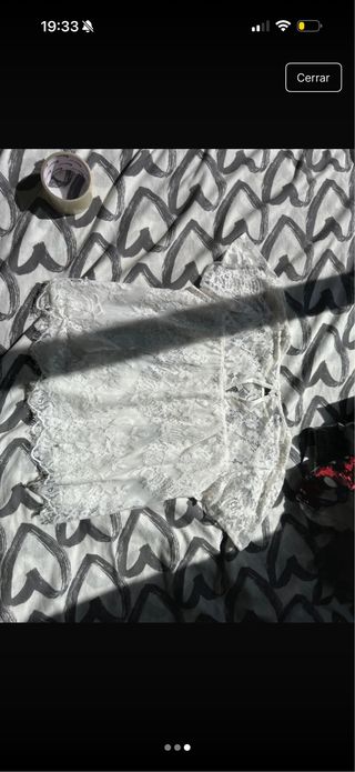 Blusa Stradivarius encaje blanca