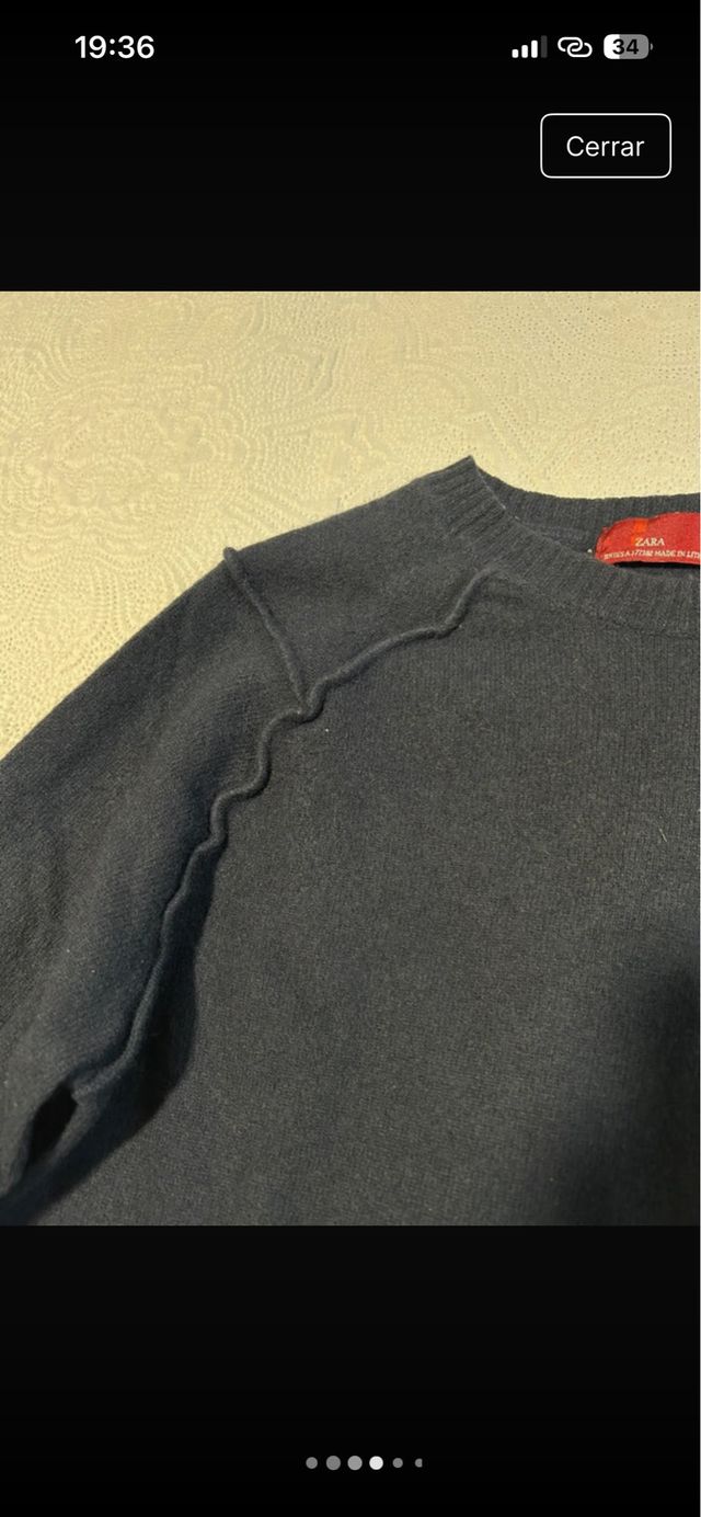 Jersey Zara cuello redondo azul