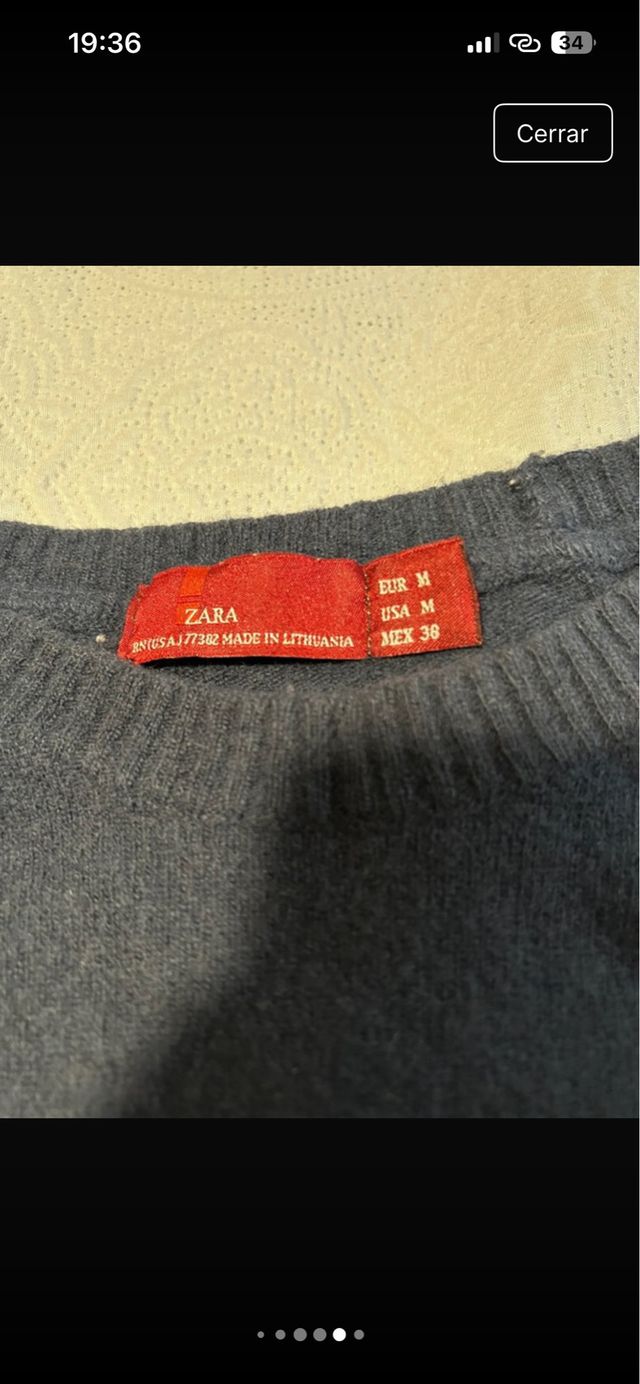 Jersey Zara cuello redondo azul