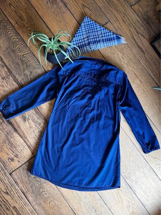 Camicia plissettata blu a maniche lunghe Arrantzal