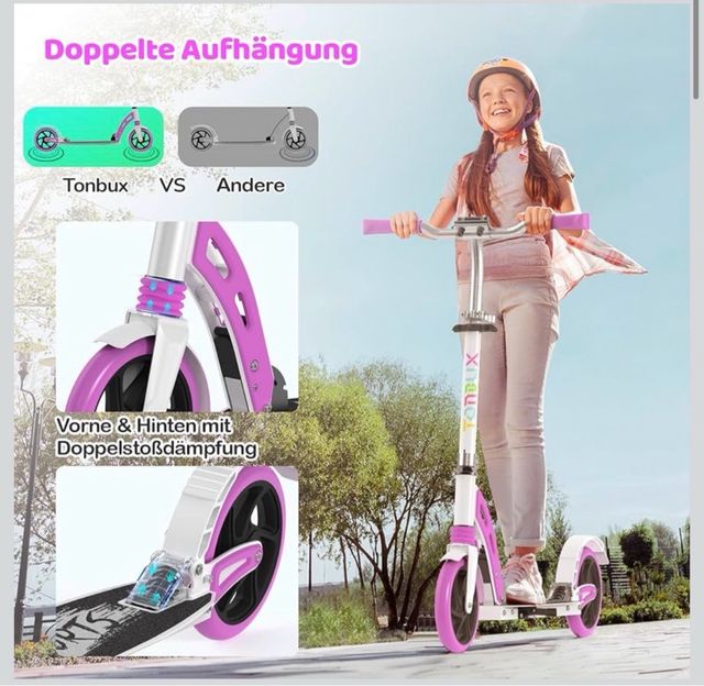 Monopattino rosa e bianco