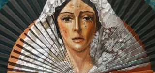 Abanico pintado a mano