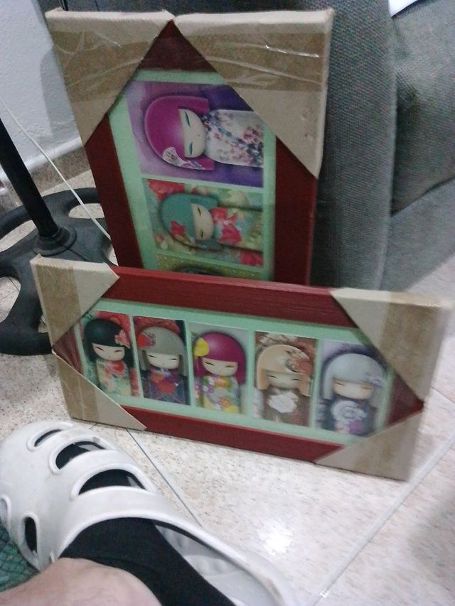 2 Cuadros Decorativos Estilo Kokeshi