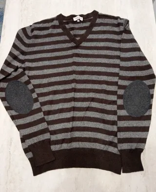 Maglione Magenta uomo righe marrone/grigio