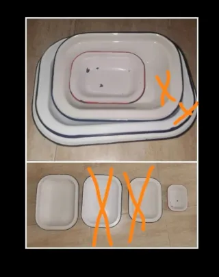 2 Platos blancos antiguos. 1 grande y 1 pequeñito