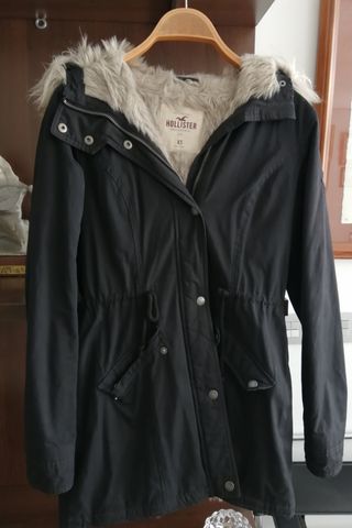 Parka Hollister Negra Talla XS
