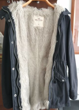 Parka Hollister Negra Talla XS