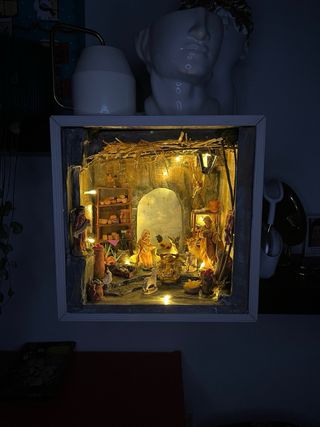 Presepe 31,5x31,5x28 NON INCLUSO di pastori 15cm