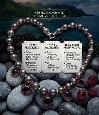 Exclusivo Collar de Perlas de Tahití Degradado