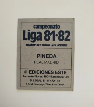 Pineda Real Madrid Liga Este 81-82