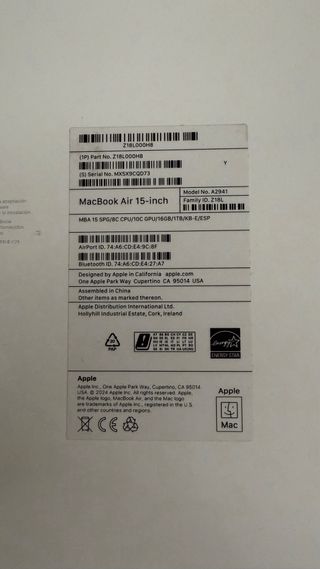 MacBook Air 15” M2 16GB RAM 1TB SSD