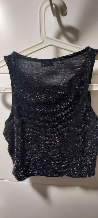 Top Pimkie negro brillante fiesta XS