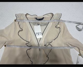 Blusa Zara volantes M Nueva