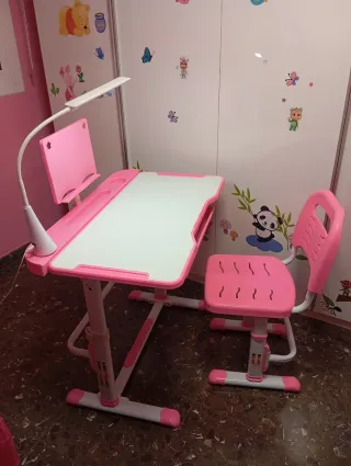 Escritorio y Silla Infantil Rosa