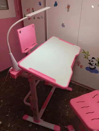 Escritorio y Silla Infantil Rosa