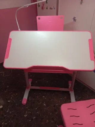 Escritorio y Silla Infantil Rosa