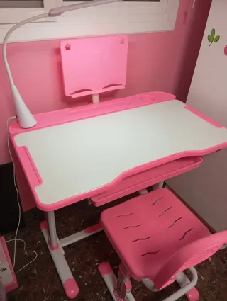 Escritorio y Silla Infantil Rosa