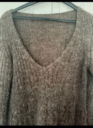 Vestido de punto marrón