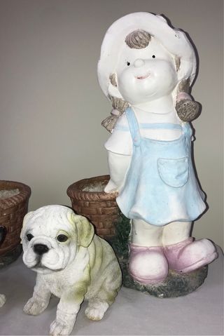 Figure decorative per ragazzi e ragazze con cani