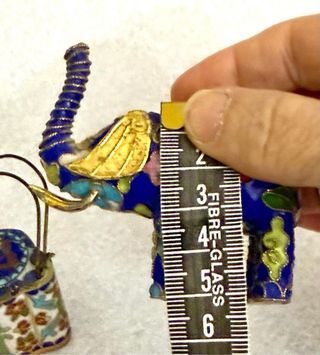 Statuine Cloisonné Elefante e Teiera