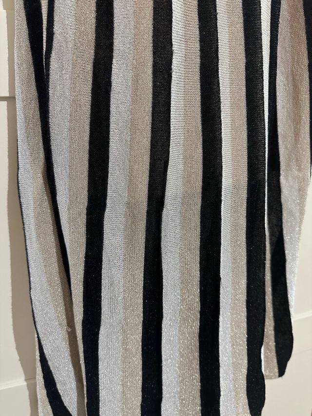 Vestido largo rayas negro y dorado