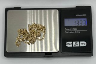 Cadena Bilbao de oro de 18k, 13.33 g, 65 cm.