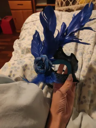 Máscara de Carnaval Azul y Negra