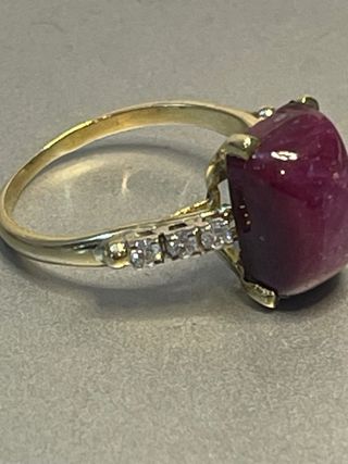 Anillo Oro 18k Rubí Natural y Diamantes