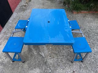 Mesa y sillas camping plegables