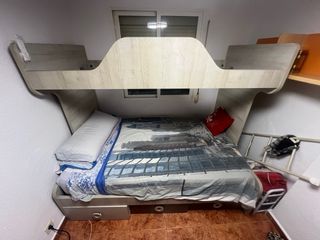 Litera 120cm cama inferior madera y metal