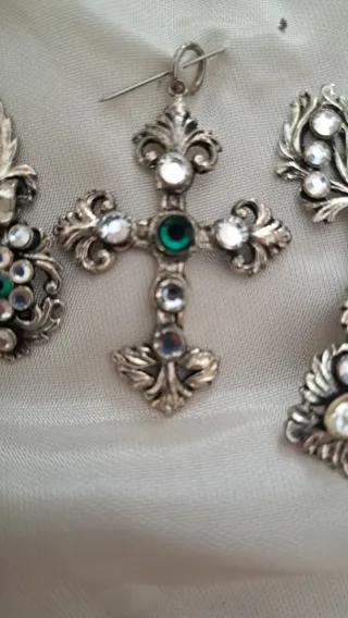 Aderezo Fallera Plata y Verde Montoya