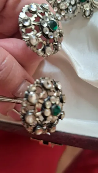 Aderezo Fallera Plata y Verde Montoya