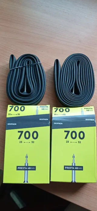 2 Cámaras de Bicicleta 700x23-32 Presta 48mm