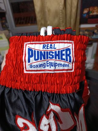 Calzonas Boxeo Real Punisher Negras Rojas