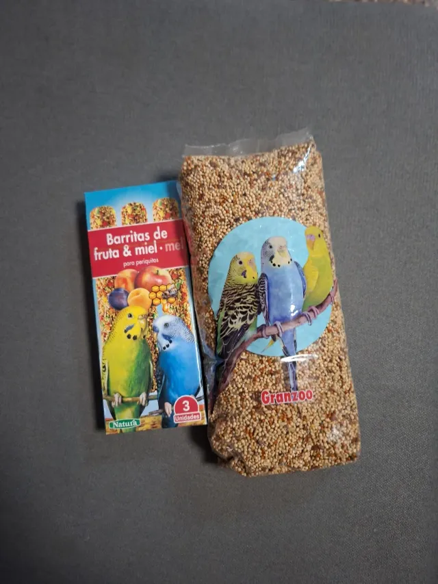 Comida para periquitos: Barritas y grano