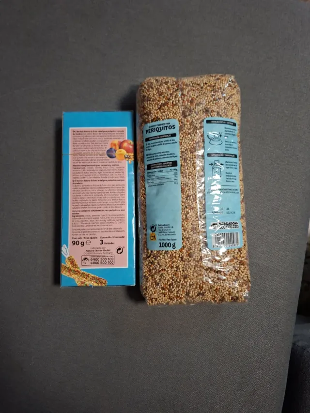 Comida para periquitos: Barritas y grano